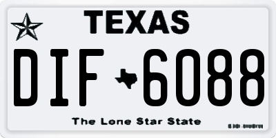 TX license plate DIF6088