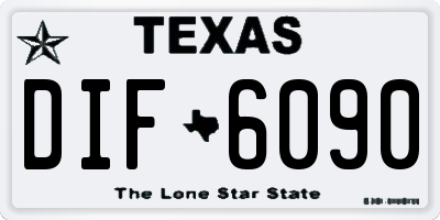 TX license plate DIF6090