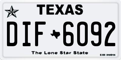 TX license plate DIF6092