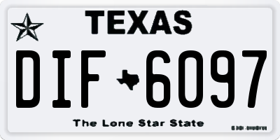 TX license plate DIF6097
