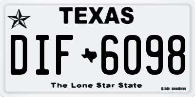 TX license plate DIF6098
