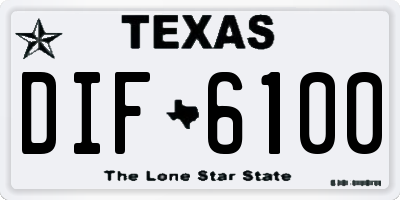 TX license plate DIF6100