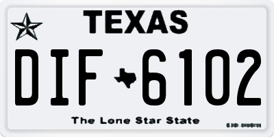 TX license plate DIF6102