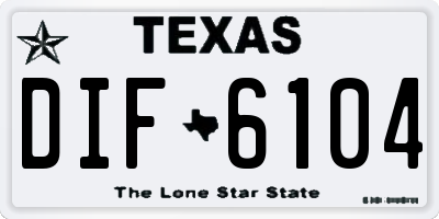 TX license plate DIF6104
