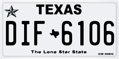 TX license plate DIF6106