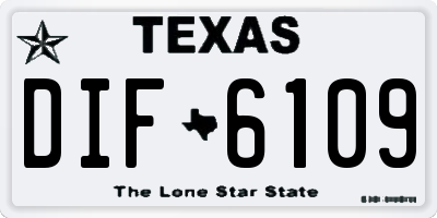 TX license plate DIF6109