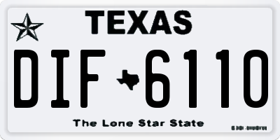 TX license plate DIF6110