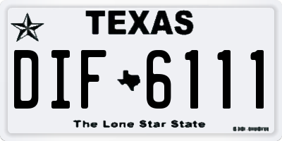 TX license plate DIF6111