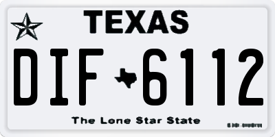 TX license plate DIF6112