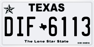TX license plate DIF6113