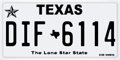 TX license plate DIF6114