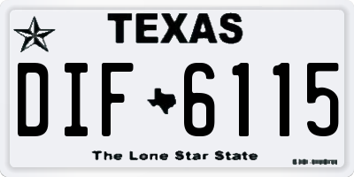 TX license plate DIF6115