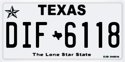 TX license plate DIF6118