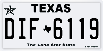 TX license plate DIF6119