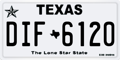 TX license plate DIF6120