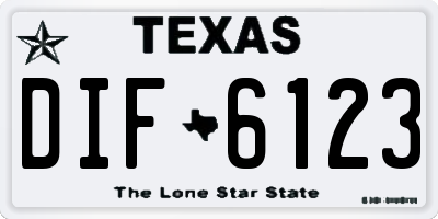 TX license plate DIF6123