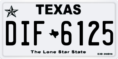 TX license plate DIF6125