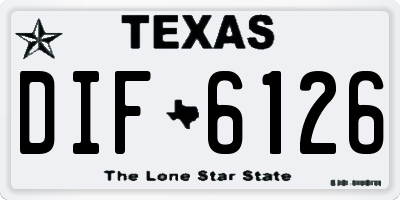 TX license plate DIF6126