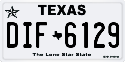 TX license plate DIF6129