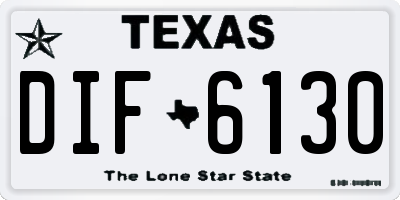 TX license plate DIF6130