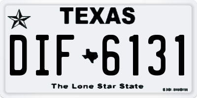TX license plate DIF6131