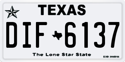 TX license plate DIF6137