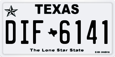 TX license plate DIF6141