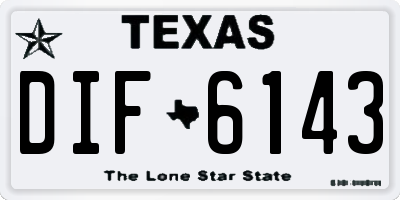 TX license plate DIF6143