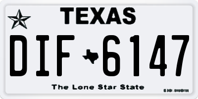 TX license plate DIF6147