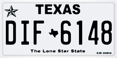 TX license plate DIF6148