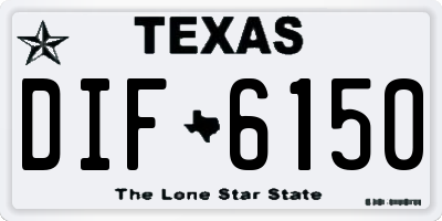 TX license plate DIF6150