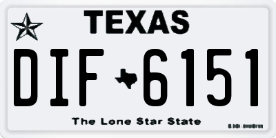 TX license plate DIF6151