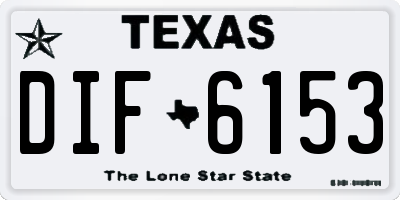 TX license plate DIF6153