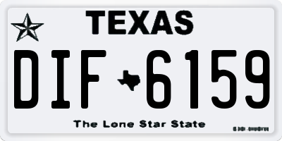 TX license plate DIF6159