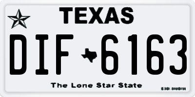 TX license plate DIF6163
