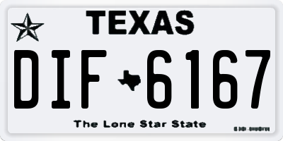 TX license plate DIF6167