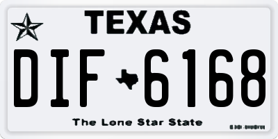 TX license plate DIF6168