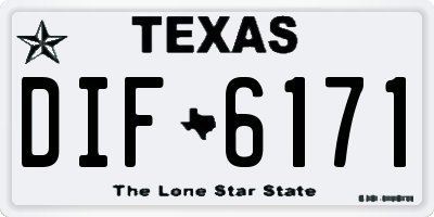 TX license plate DIF6171
