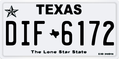 TX license plate DIF6172