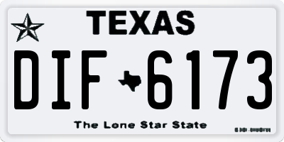 TX license plate DIF6173