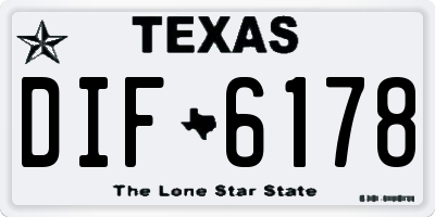 TX license plate DIF6178