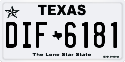 TX license plate DIF6181