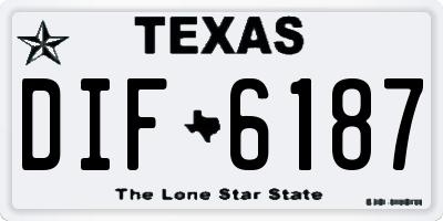 TX license plate DIF6187