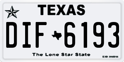 TX license plate DIF6193