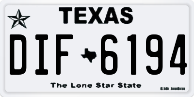 TX license plate DIF6194