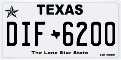 TX license plate DIF6200