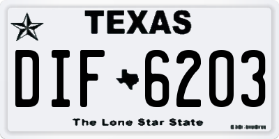 TX license plate DIF6203