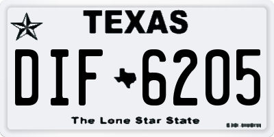 TX license plate DIF6205