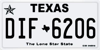 TX license plate DIF6206