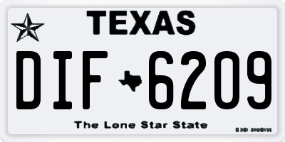 TX license plate DIF6209